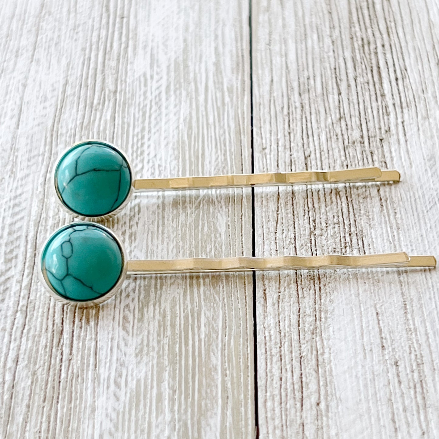 Boho Western Turquoise Silver Hair Pins - Stylish Accessories with a Western Flair