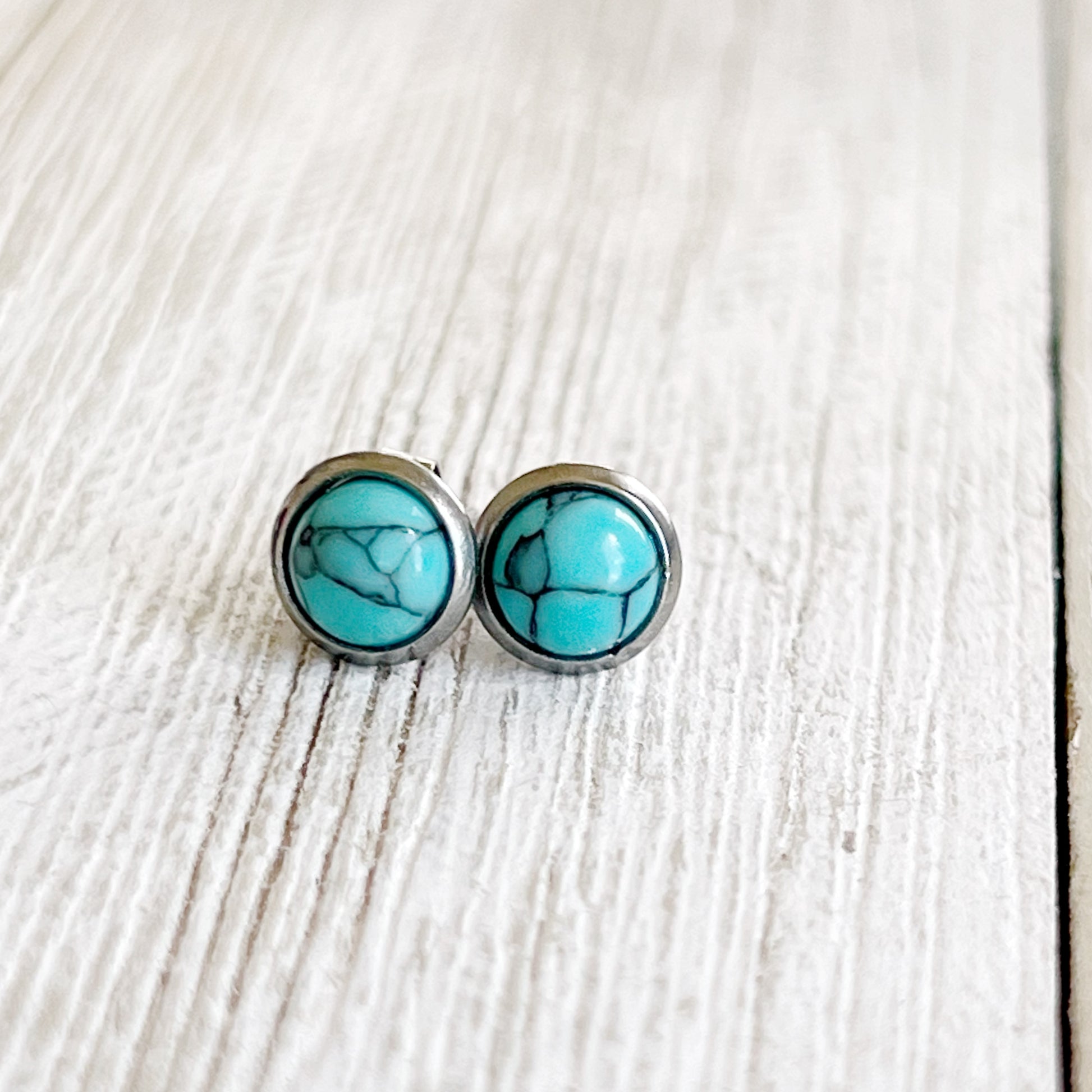 Turquoise 6mm Stud Earrings