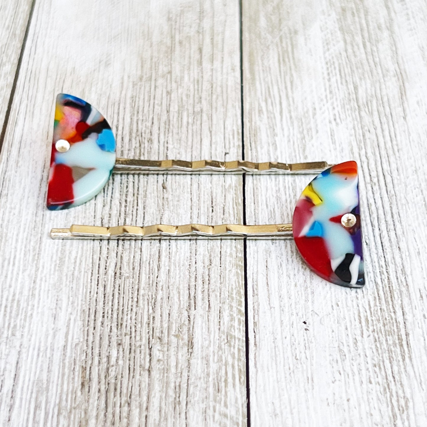 Multi Color Acrylic Hair Pins, Acrylic Hair Pins, Retro Vintage Hair Clips, Womans Hair Pins, Womens Hair Clips