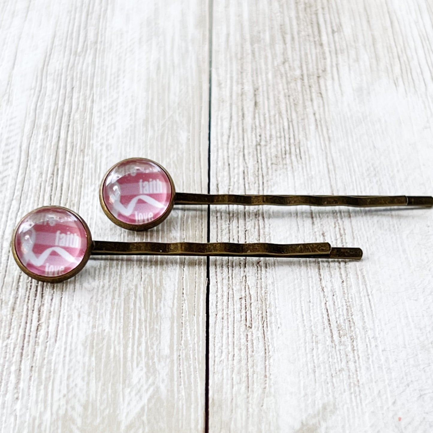 Breast Cancer Awareness Ribbon Hair Pins - Supportive and Stylish Accessories