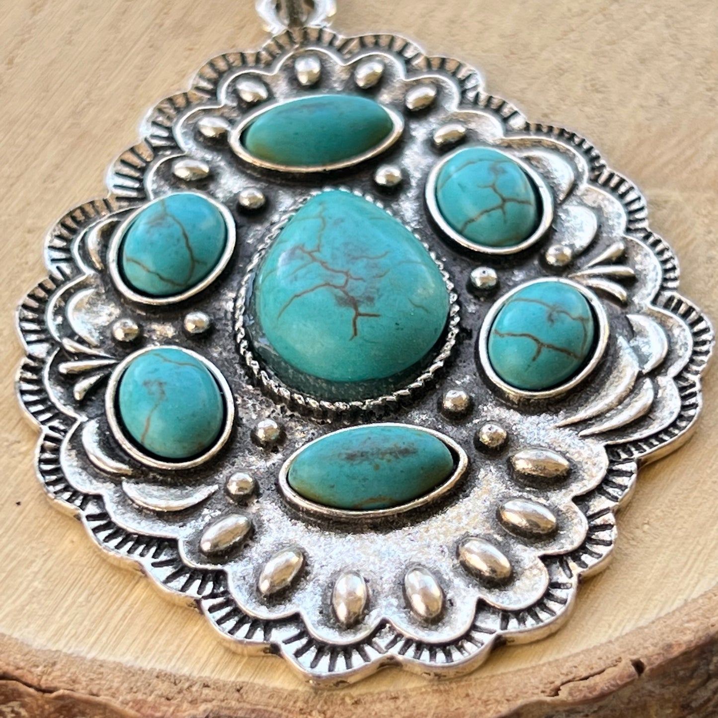 Turquoise Western Zipper Pull Handbag Charm