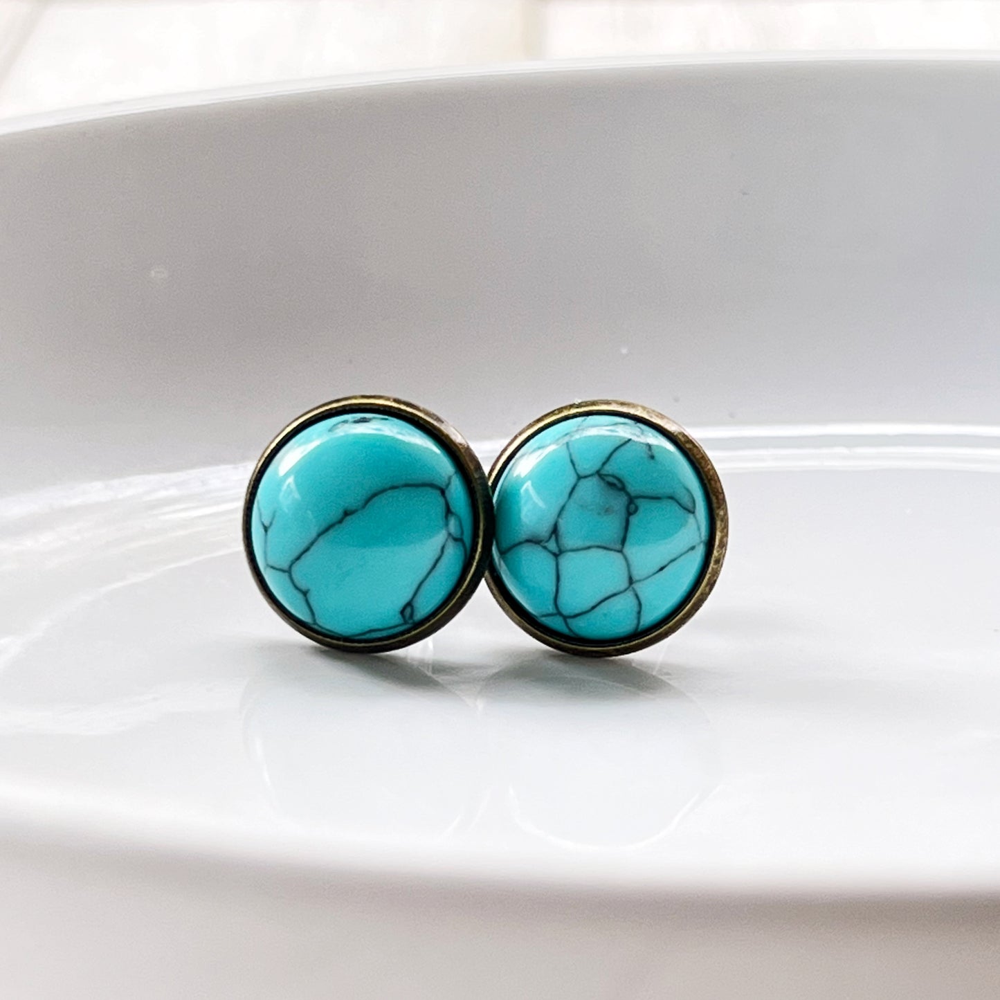 Turquoise 12mm Stud Earrings