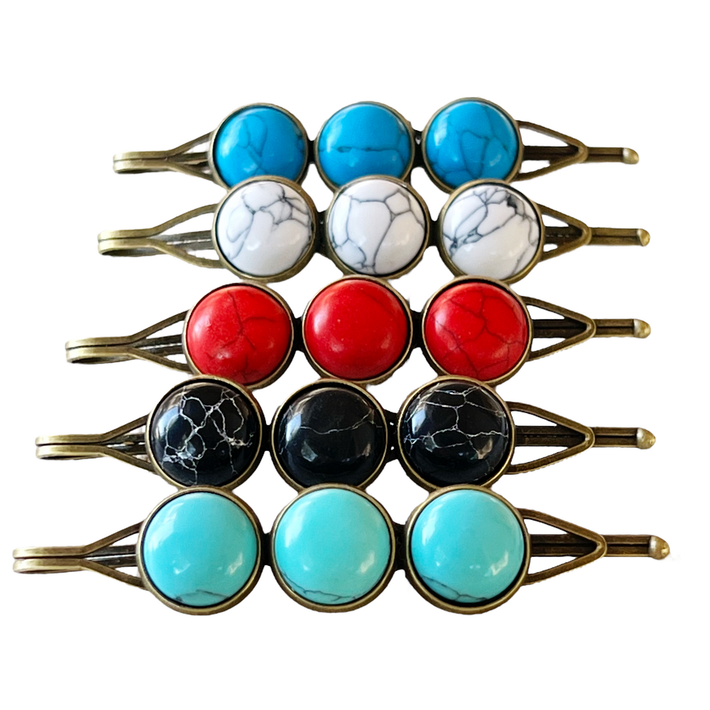 Western Turquoise Stone Bobby Pins