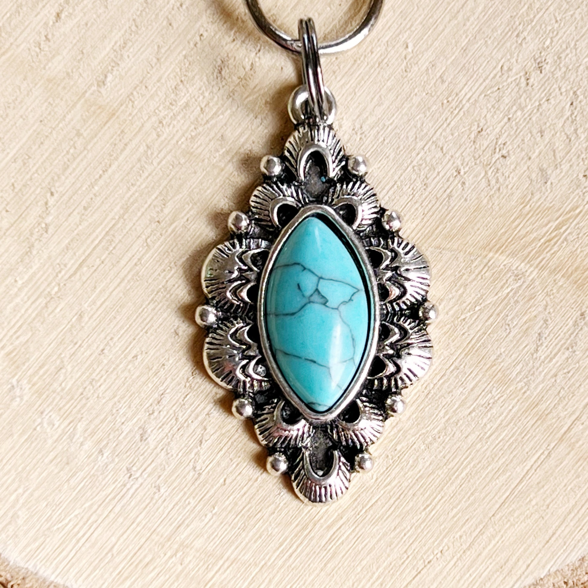 Western Turquoise Zipper Pull Handbag Charm