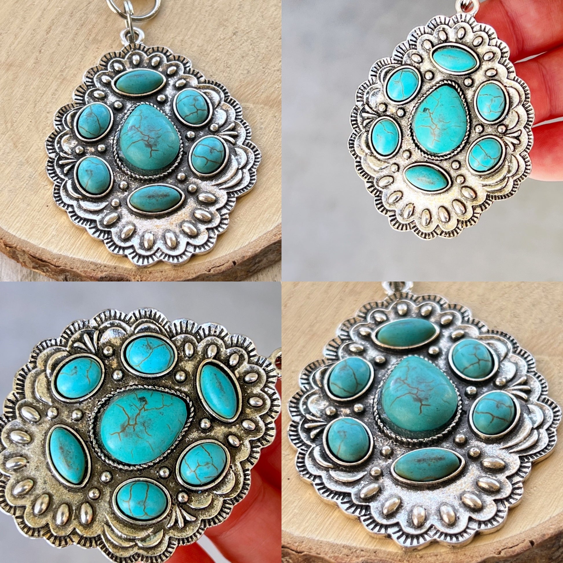 Turquoise Western Zipper Pull Handbag Charm