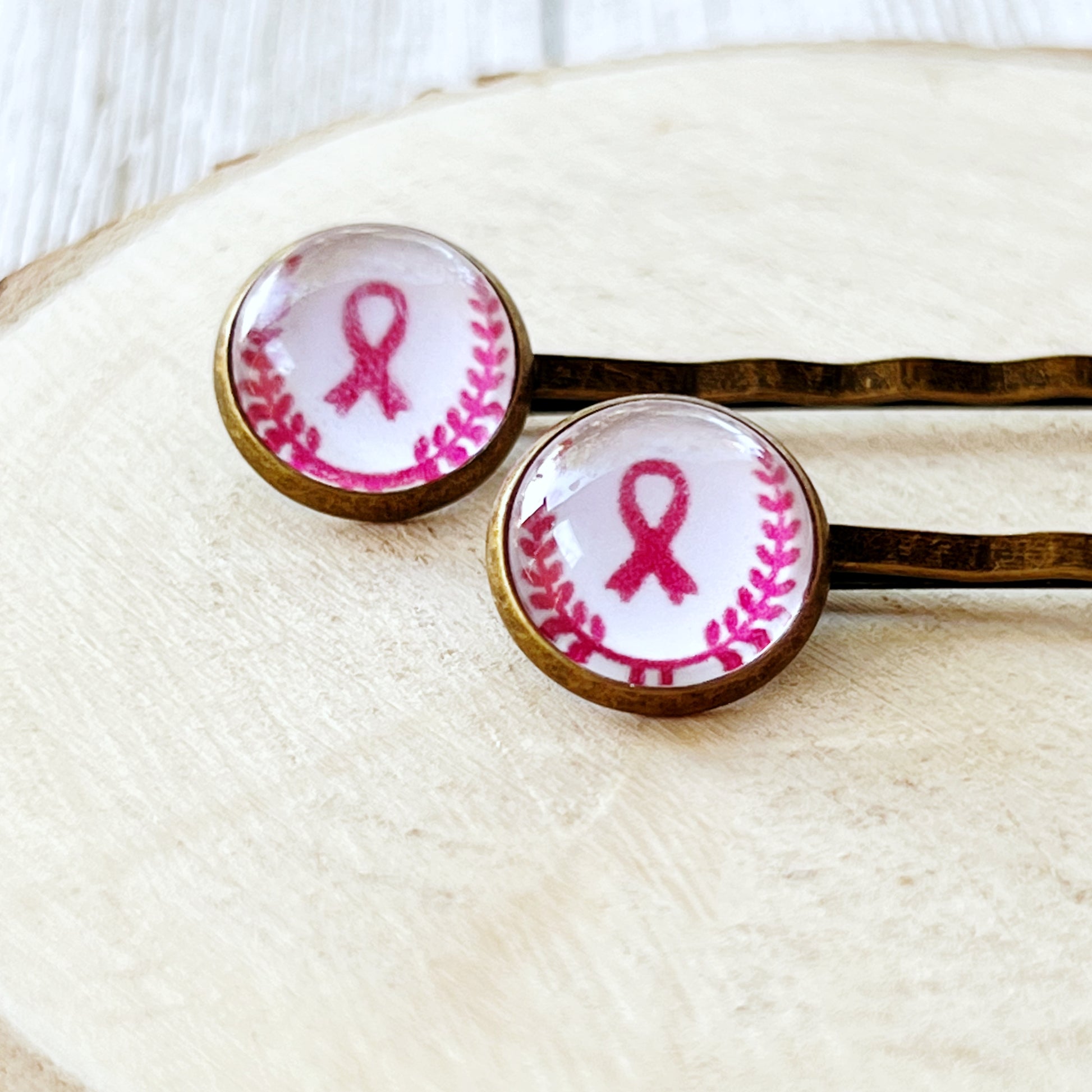 Breast Cancer Awareness Ribbon Hair Pins - Supportive and Stylish Accessories