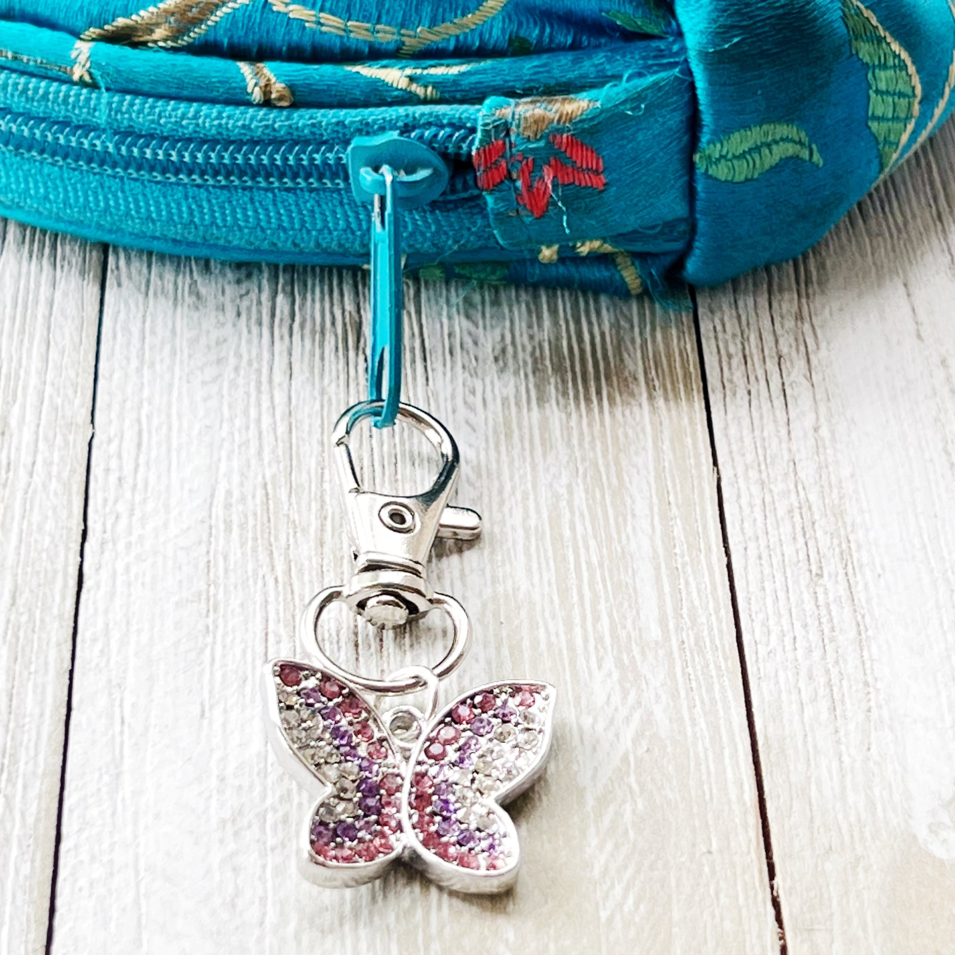 Purple & Pink Butterfly Purse Charm: Elegant & Whimsical Accessory