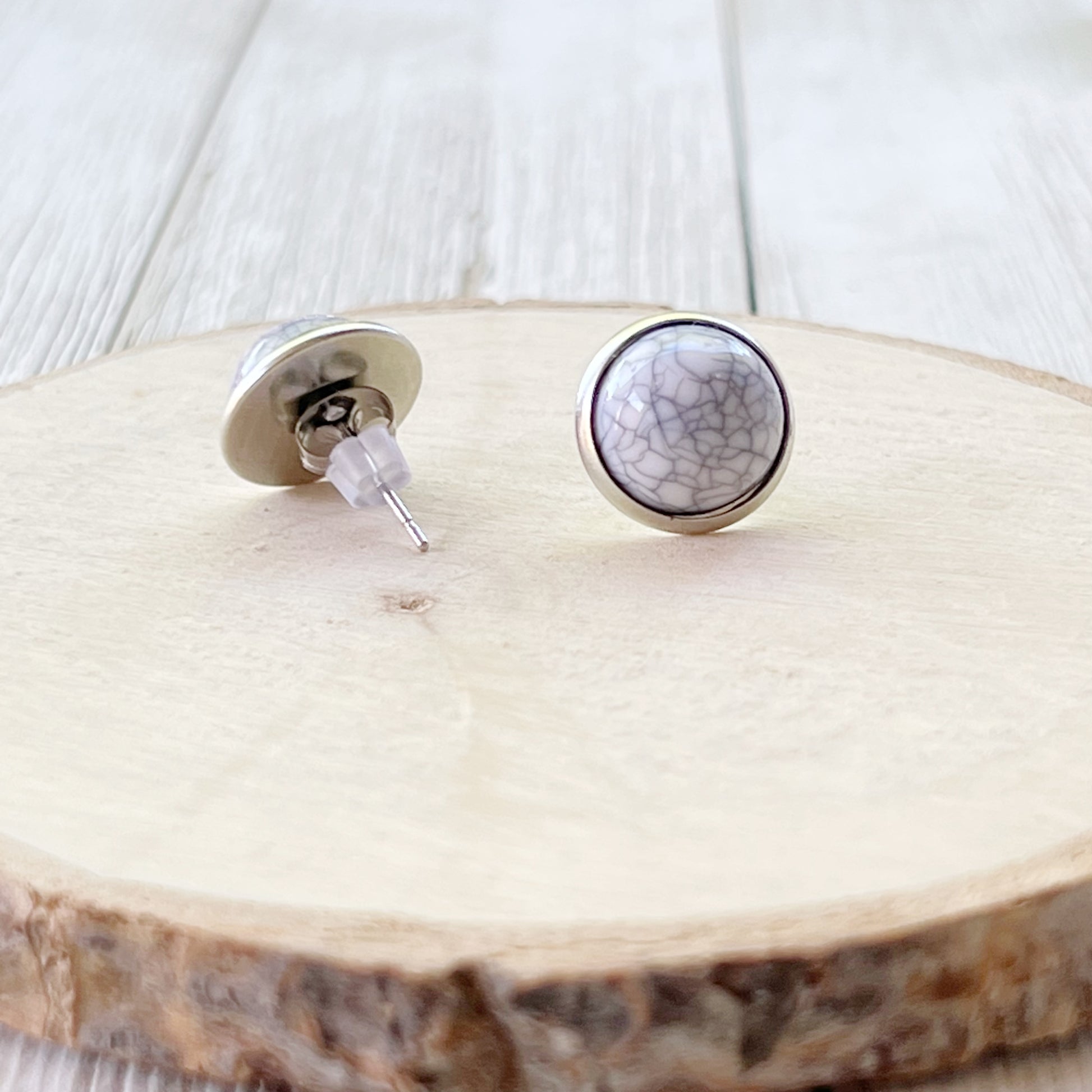 White Stone Stud Earrings - Boho Chic Western Jewelry for Elegant Style