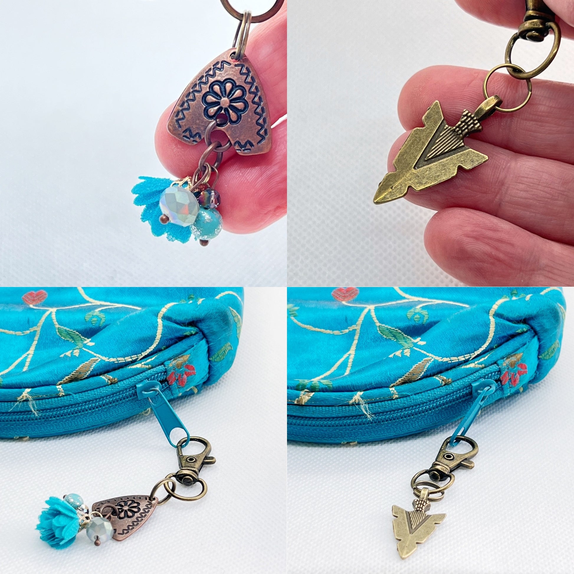 Western Zipper Pull Keychain Charm