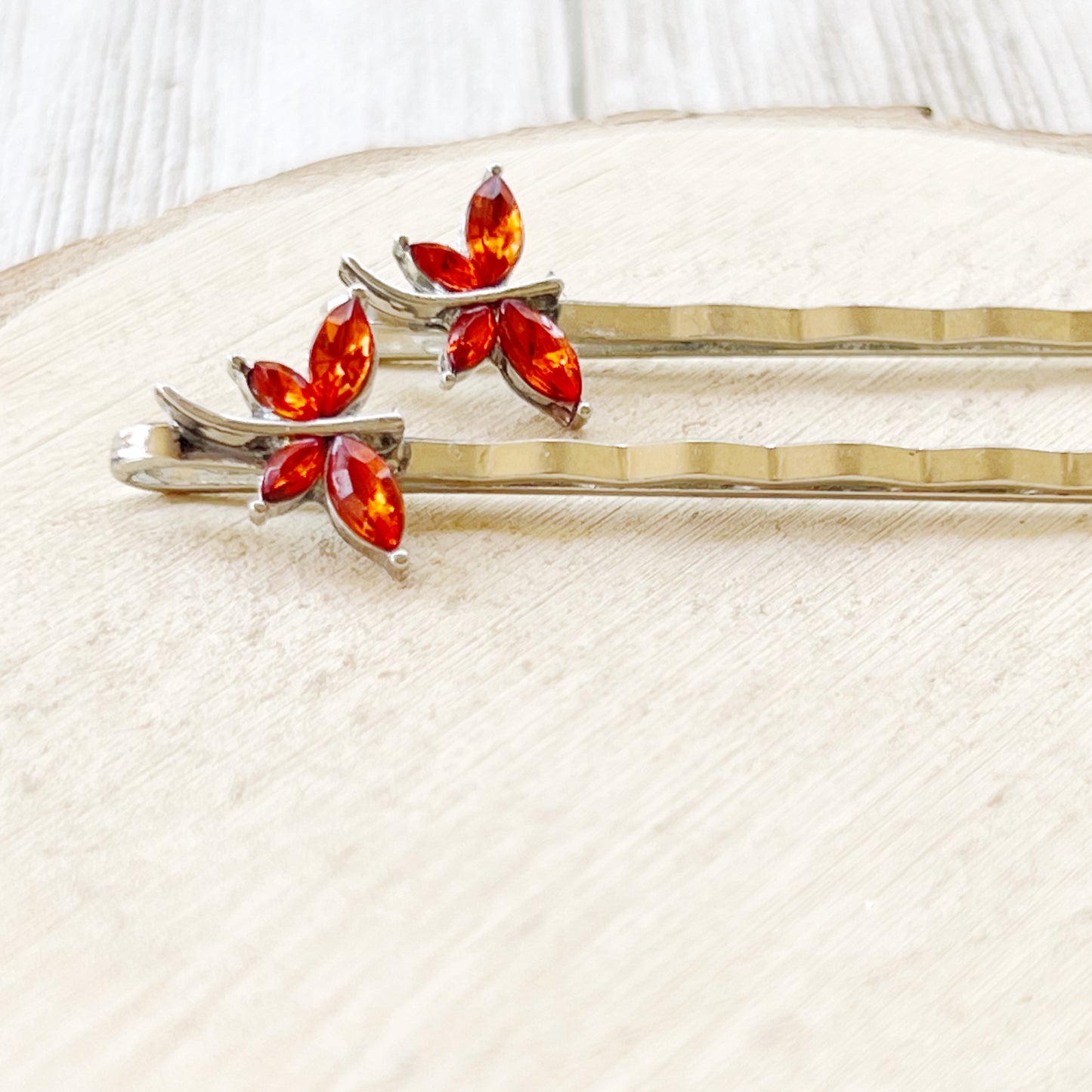 Orange Dragonfly Hair Pin, Hair Pins For Woman, Womens Hair Clip, Womens Bobby Pins, Dragonfly Bobby Pin, Rhinestone Hair Pin, Womans Barrettes