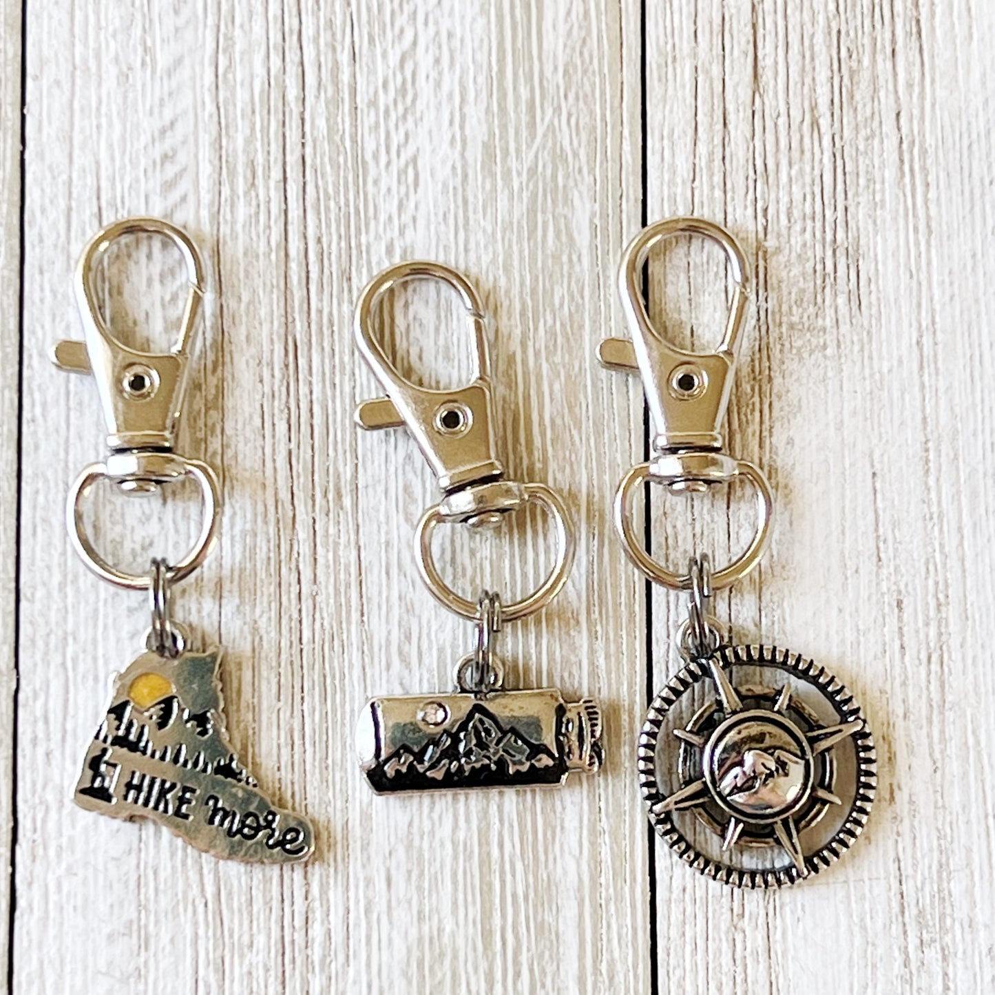 Hike More Mountains Zipper Pull Keychain Charm: Adventure-Inspired Purse Accessories