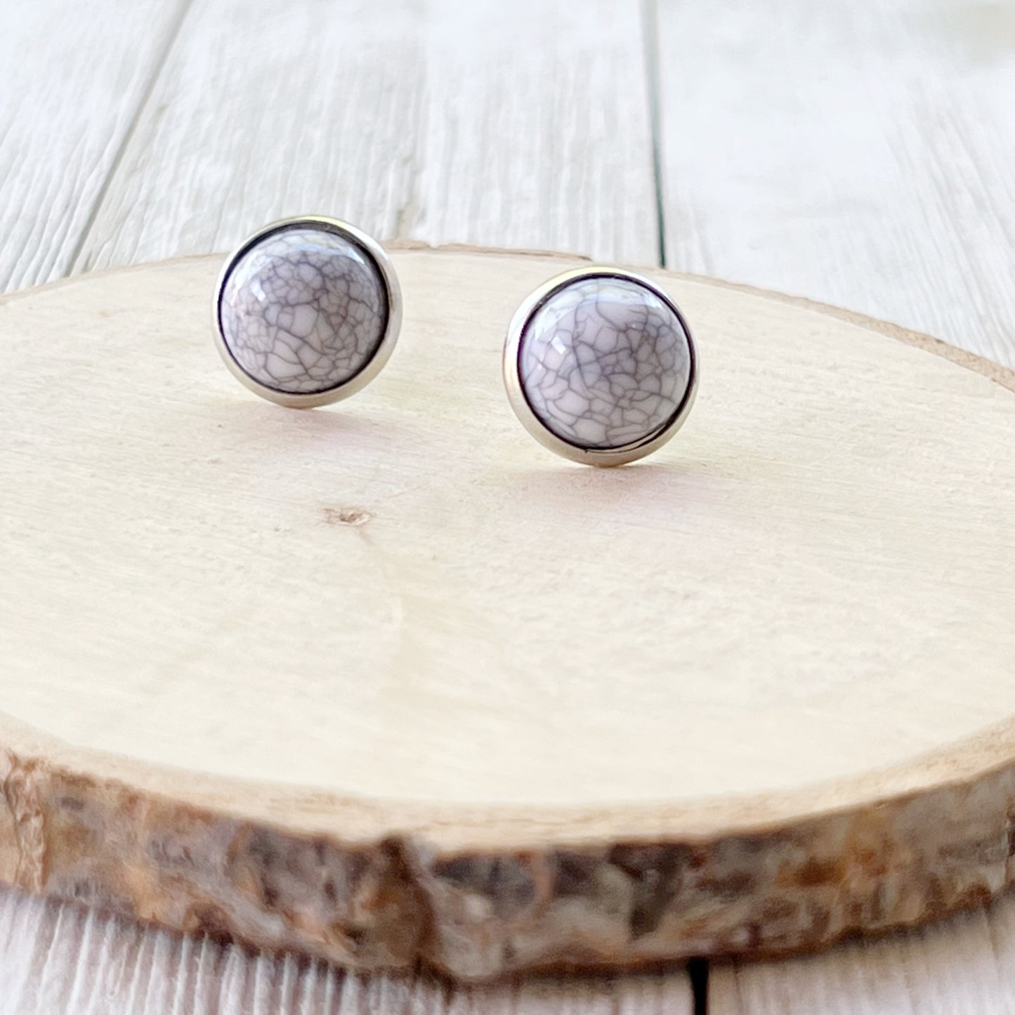 White Stone Stud Earrings - Boho Chic Western Jewelry for Elegant Style