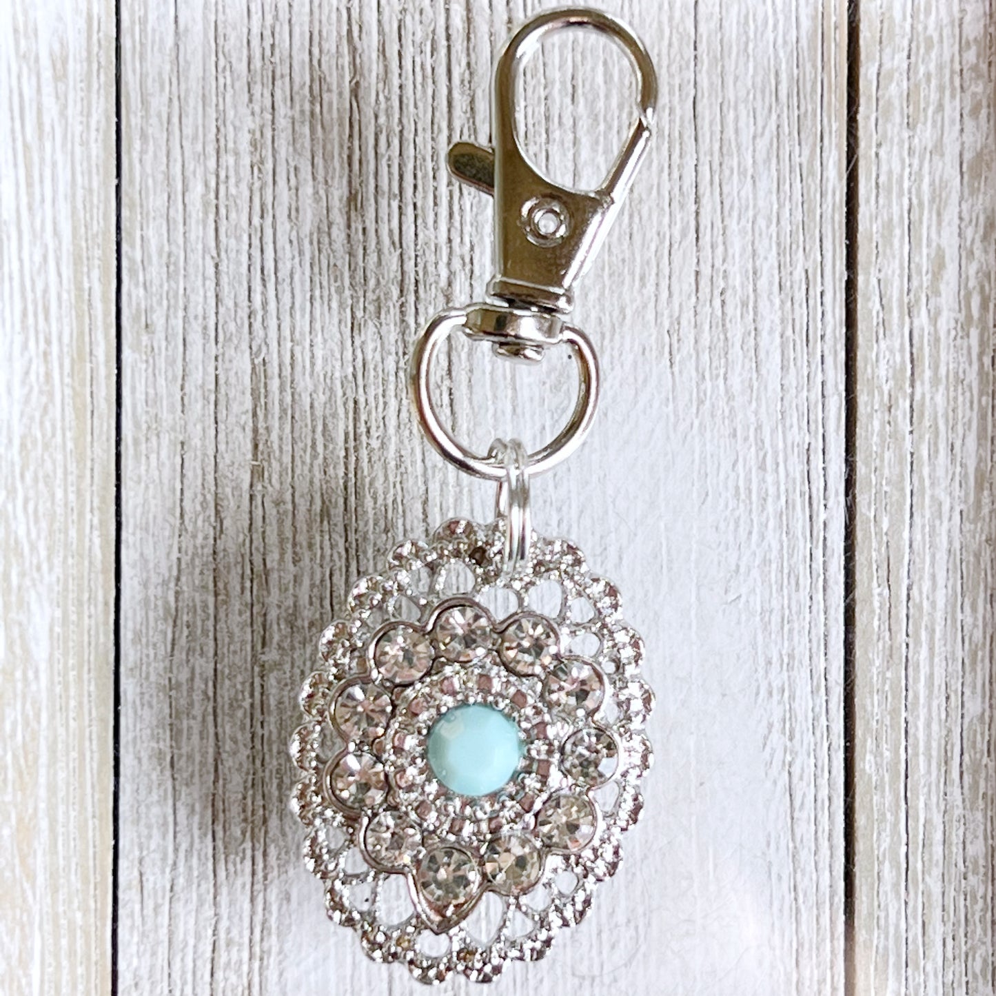 Western Rhinestone Zipper Pull Handbag Charm