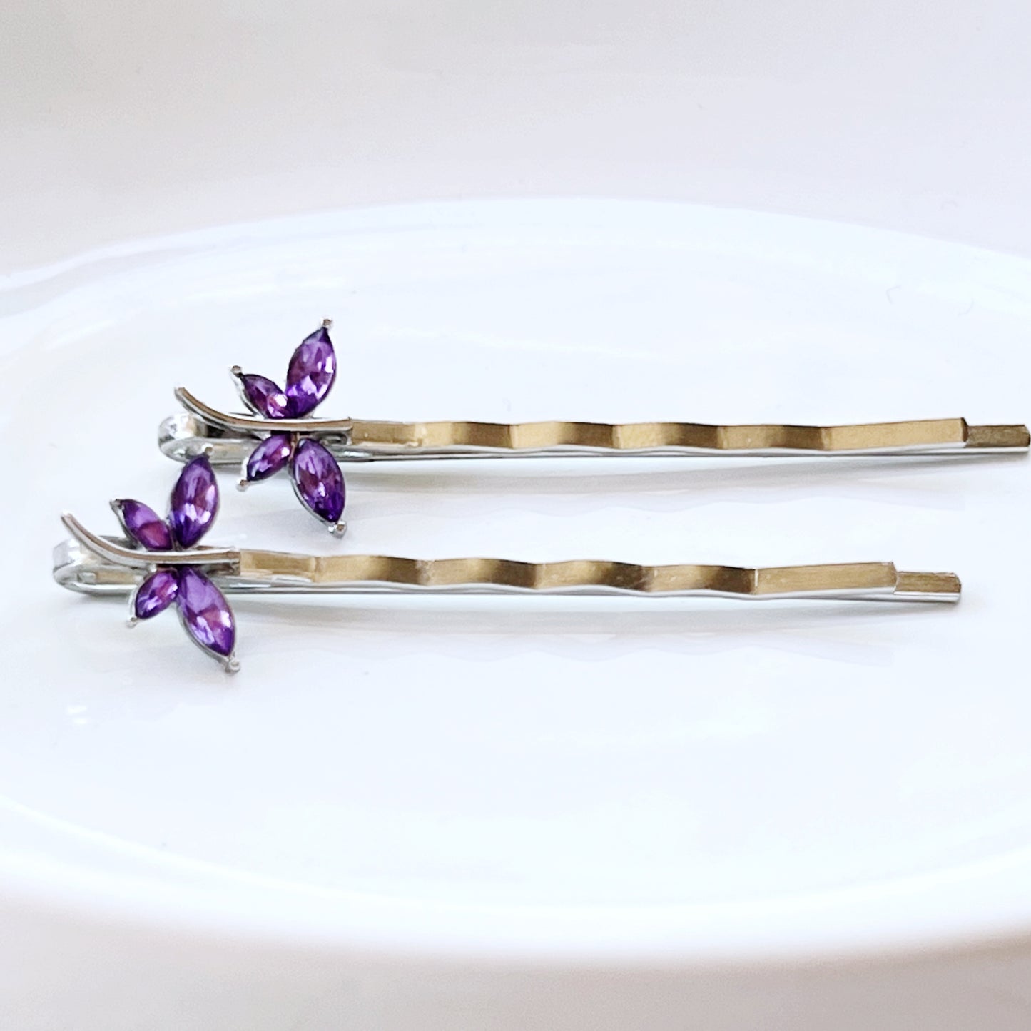 Purple Dragonfly Hair Pin, Hair Pins For Woman, Womens Hair Clip, Womens Bobby Pins, Dragonfly Bobby Pin, Rhinestone Hair Pin, Womans Barrettes