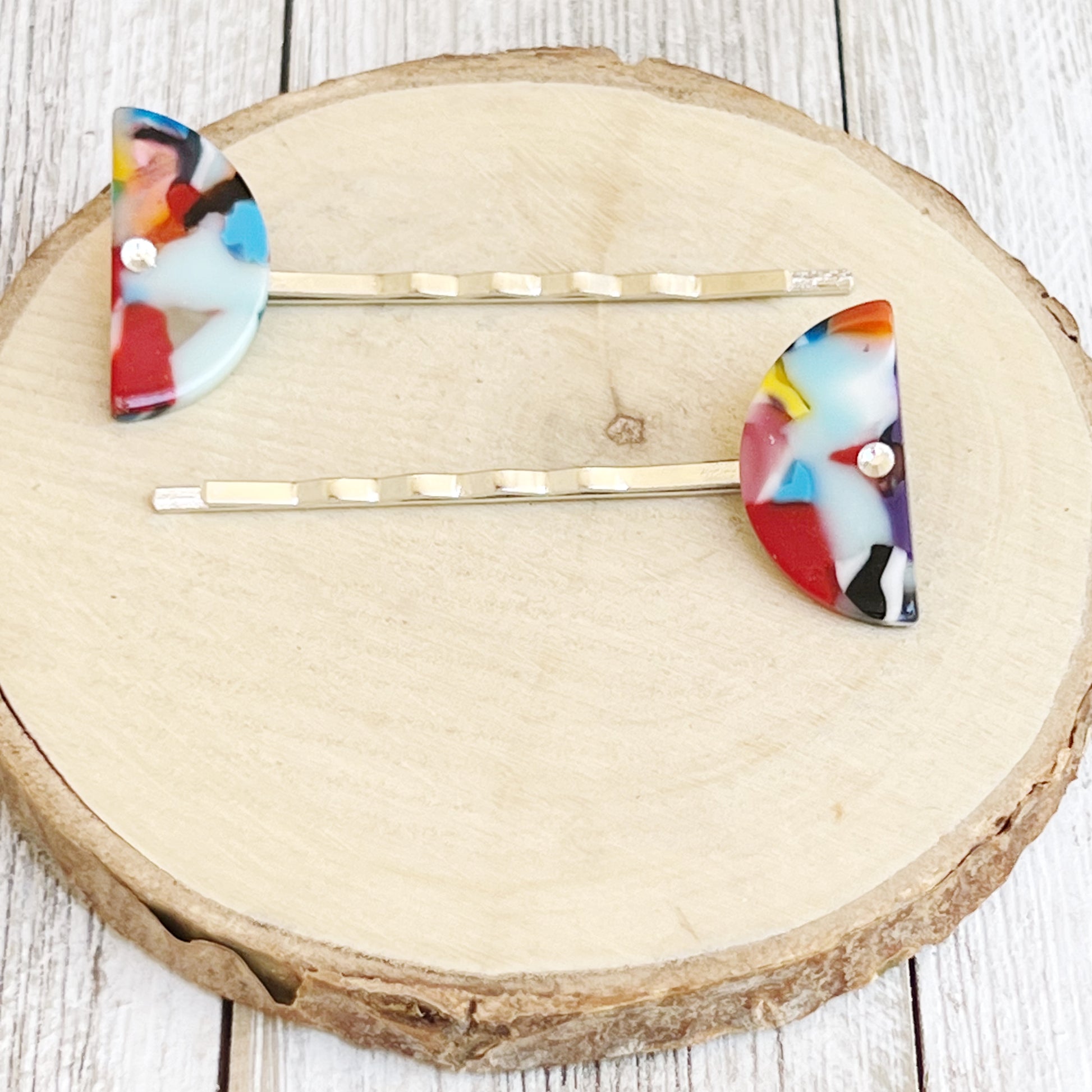 Multi Color Acrylic Hair Pins, Acrylic Hair Pins, Retro Vintage Hair Clips, Womans Hair Pins, Womens Hair Clips