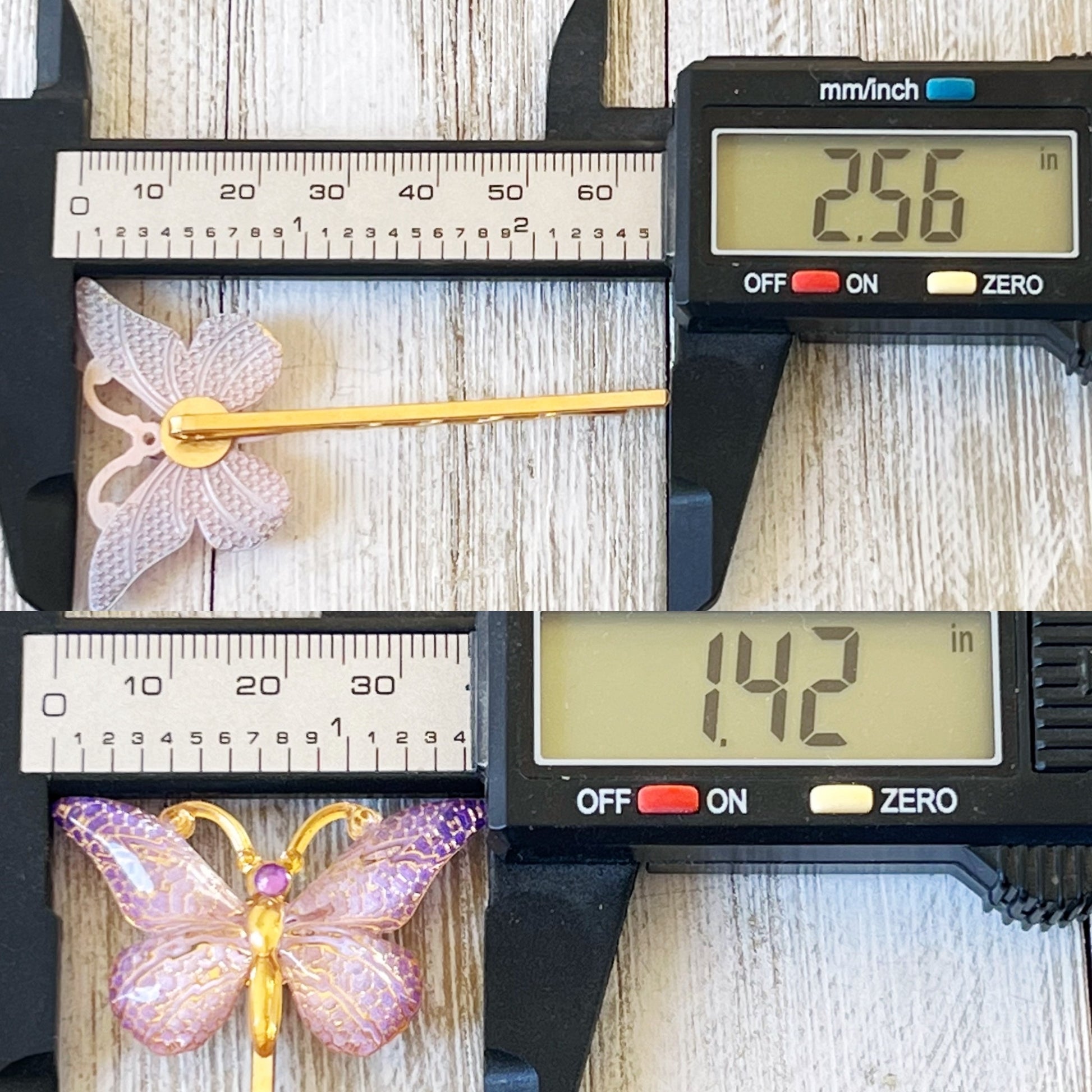 Purple & Gold Butterfly Hair Pins