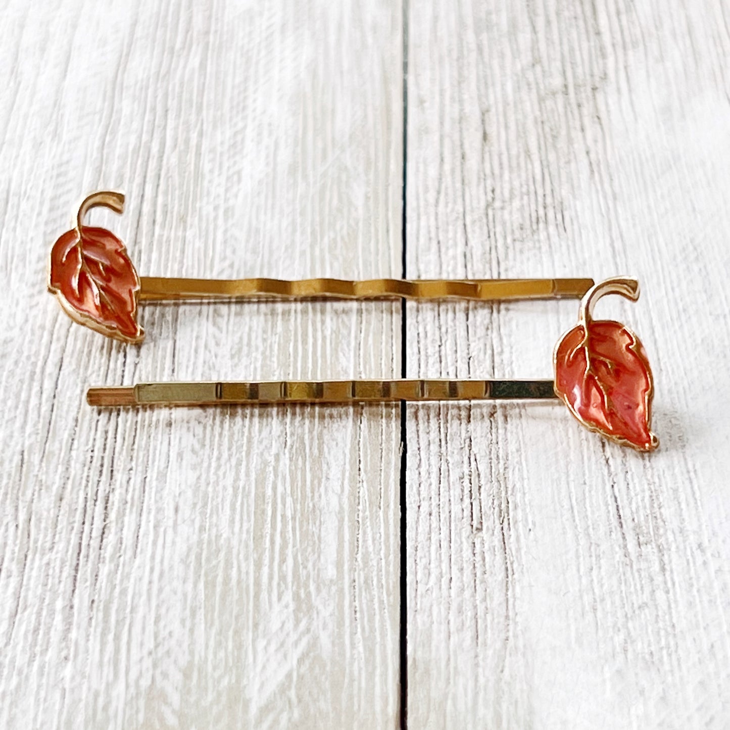 Pink Fall Leaf Hair Pins, Hair Pin for Women, Decorative Bobby Pin, Womens Barrette, Bobby Pin for Hair, Decorative Hair Pin