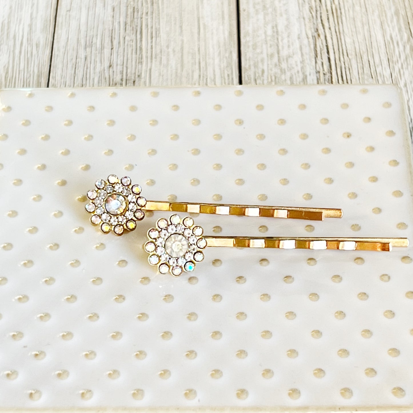 Rhinestone Flower Hair Pins