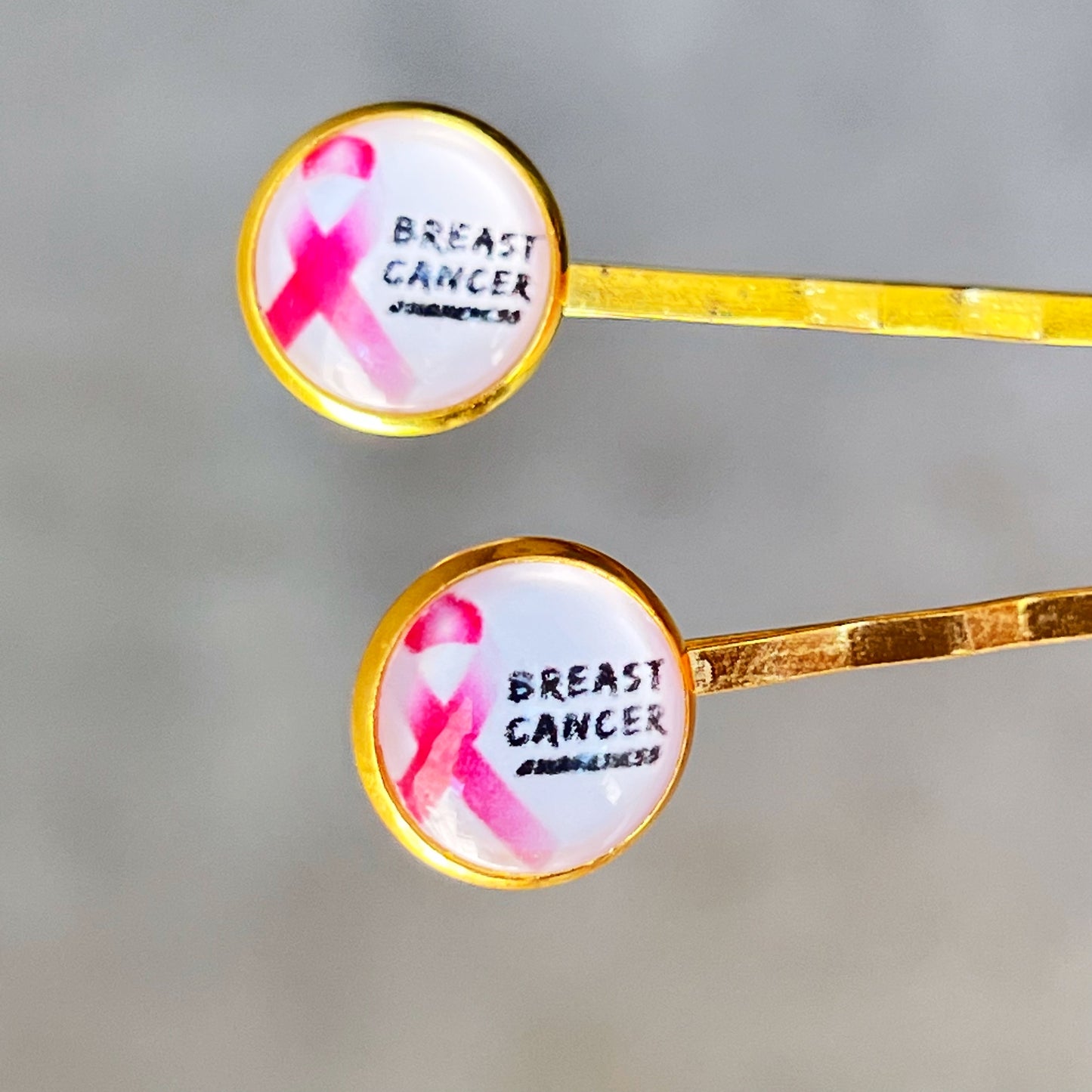 Breast Cancer Awareness Ribbon Hair Pins - Supportive and Stylish Accessories