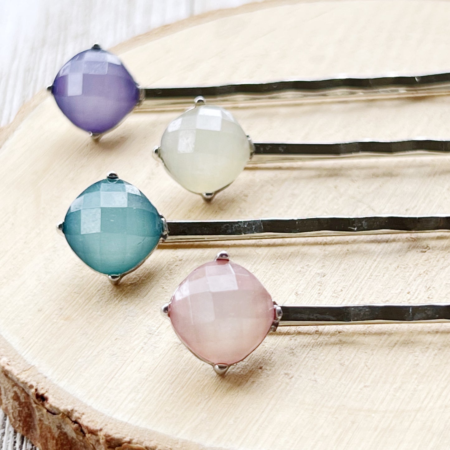 Pastel Rhinestone Hair Pins