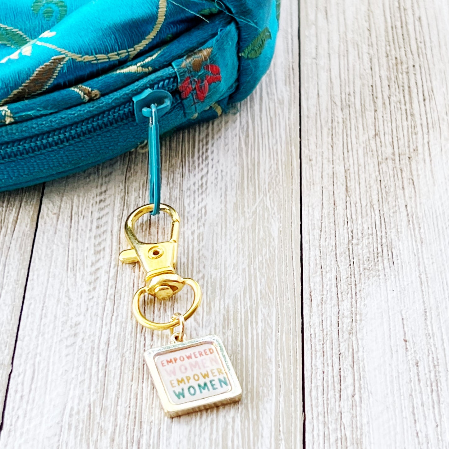 Feminist Cancer Awareness Zipper Pull Keychain Purse Charm - Empowering & Supportive Jewelry