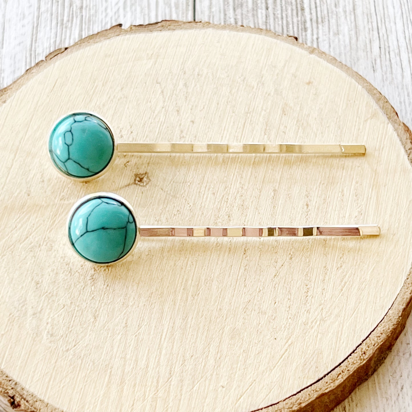 Boho Western Turquoise Silver Hair Pins - Stylish Accessories with a Western Flair