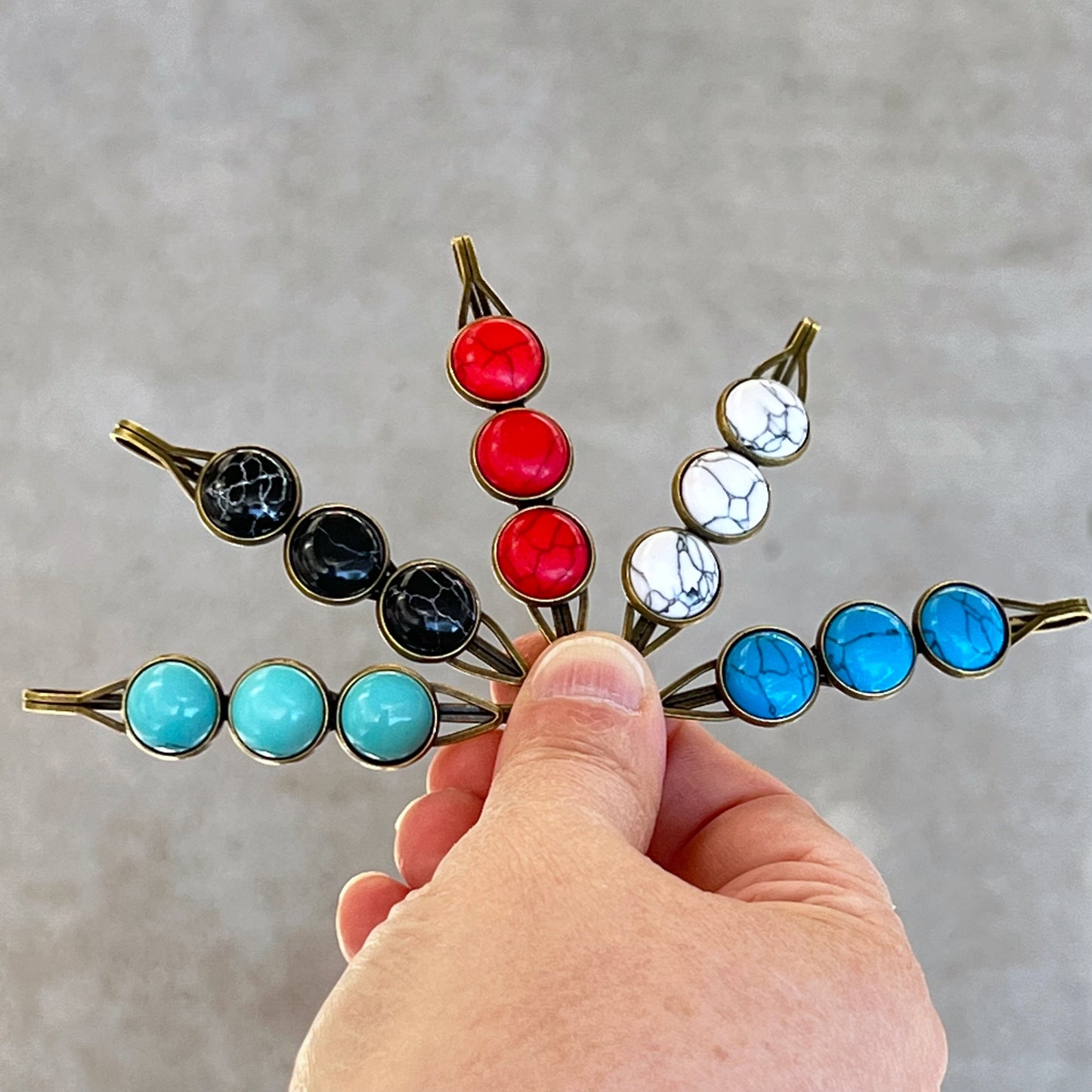 Western Turquoise Stone Bobby Pins