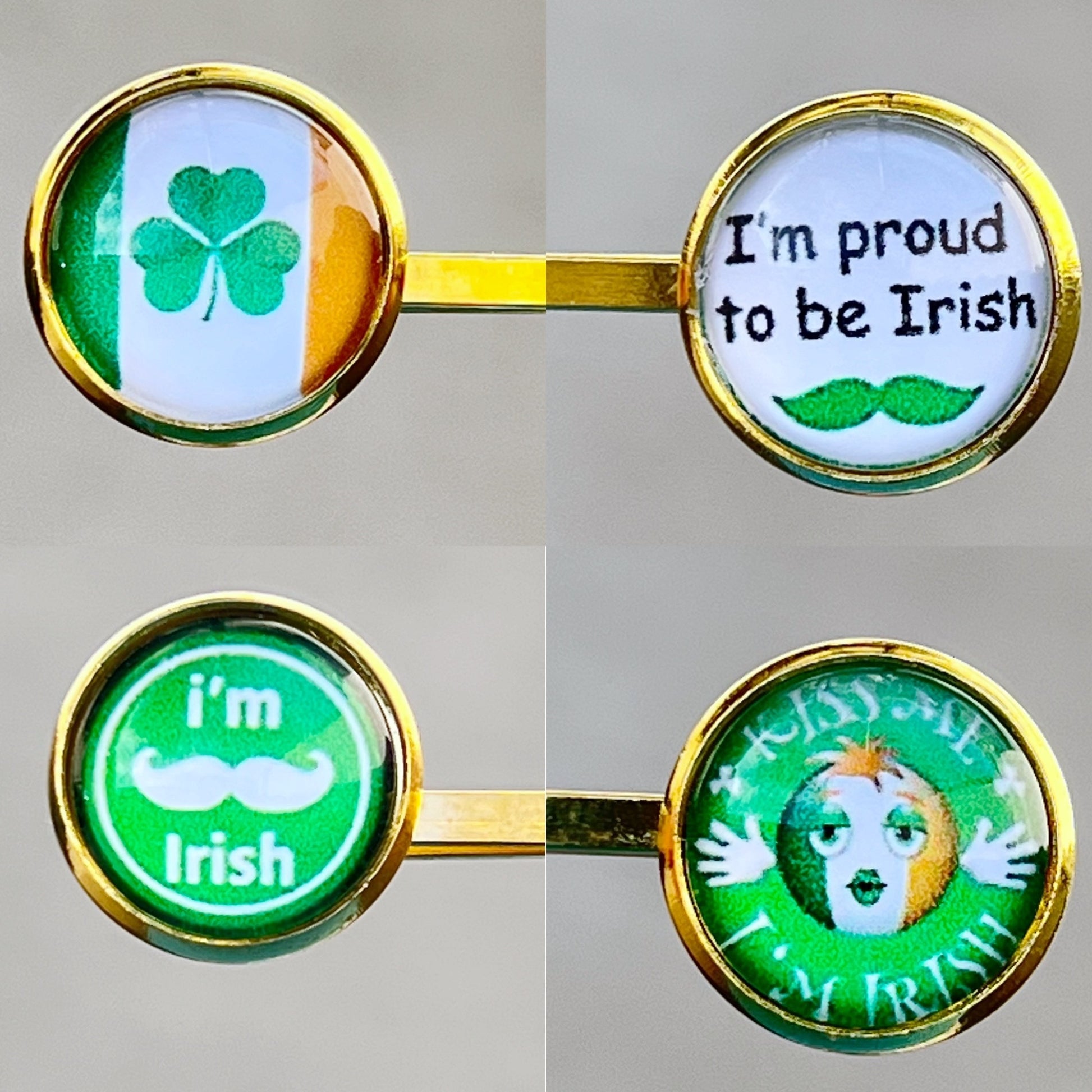 St. Patrick's Day Hair Pins with Funny Sayings: Festive Accessories