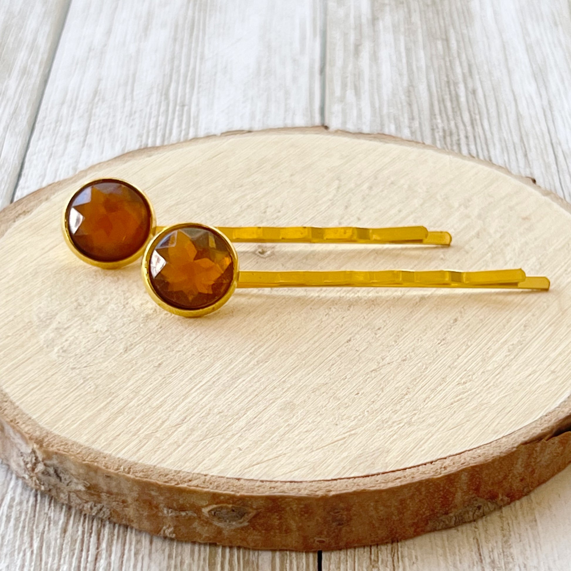 Brown Acrylic Gold Hair Pins: Chic & Stylish Hair Accessories