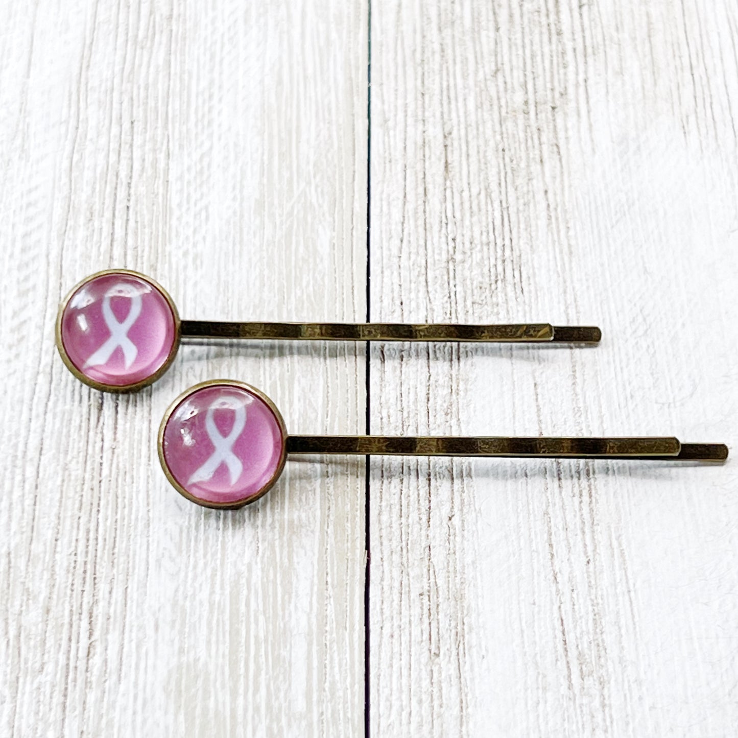 Breast Cancer Awareness Ribbon Hair Pins - Supportive and Stylish Accessories