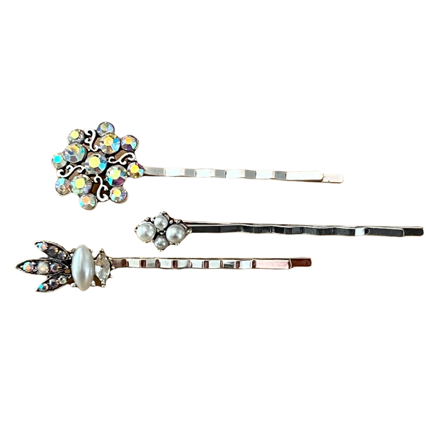 Rhinestone and Pearl Hair Pins