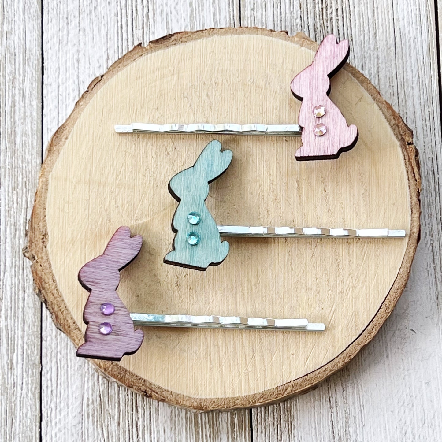 Bunny Rabbit Hair Pins - Easter Hair Accessories | Bunny Bobby Pins for Women's Hairstyles, Set of 3