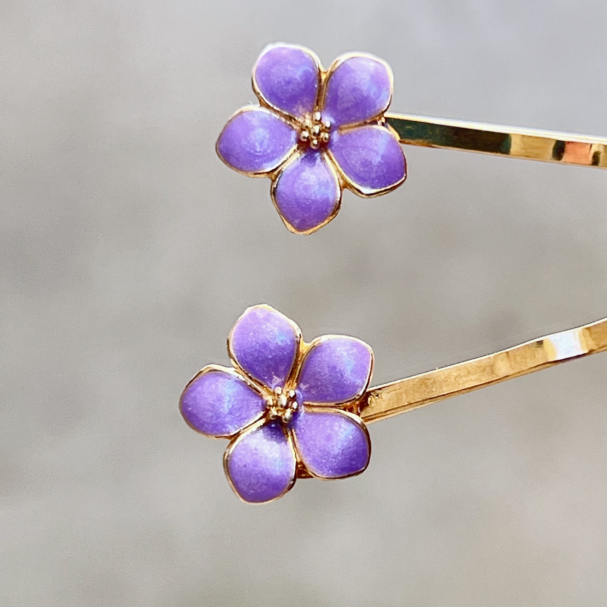Purple Floral Hair Pin Set