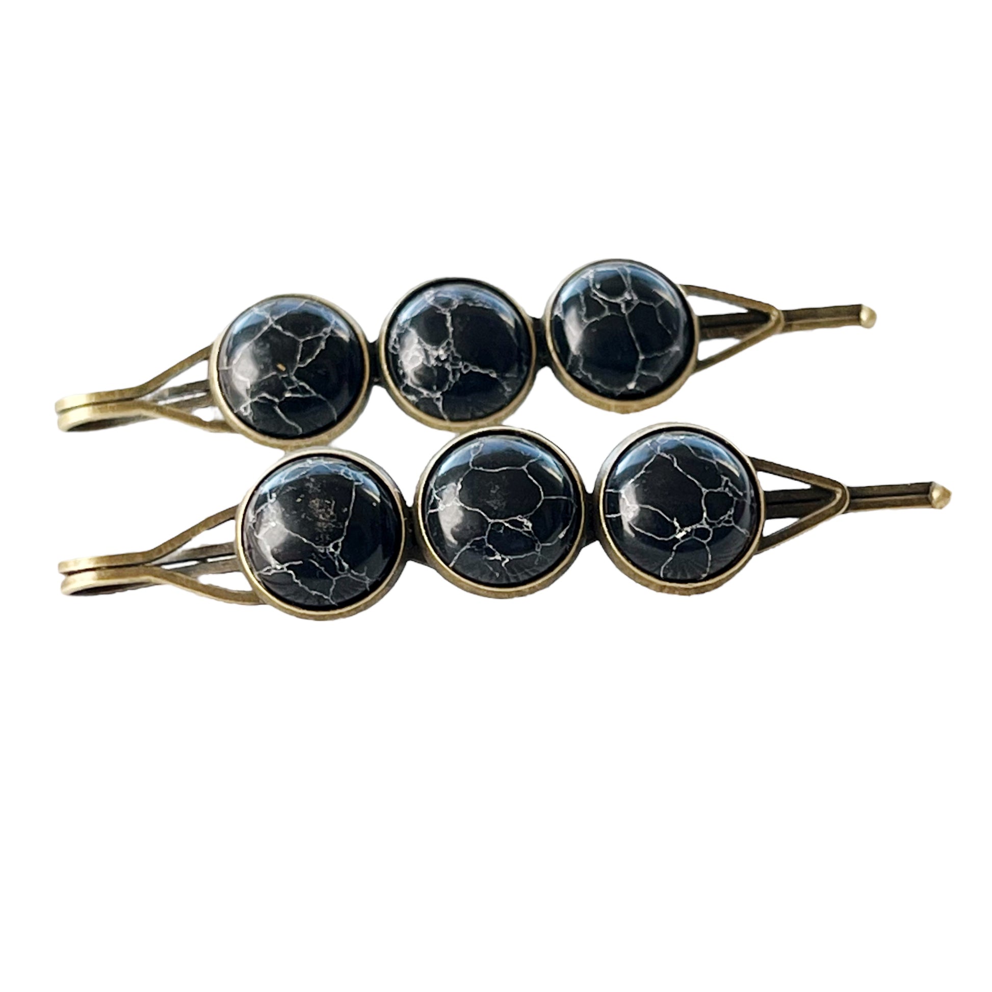 Black Stone Hair Pins - Boho Western Inspired Hair Accessories