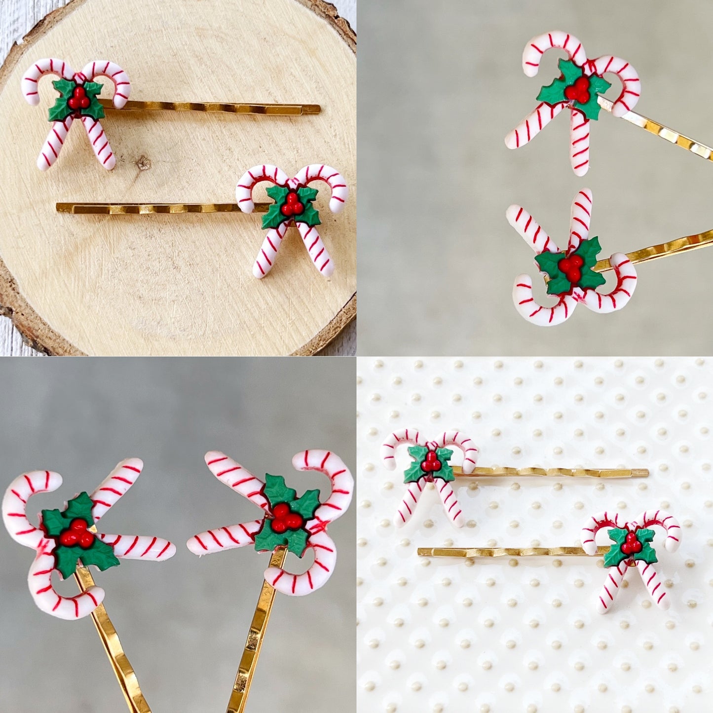 Candy Cane Bobby Pins - Festive Accessories for Holiday Hairstyles