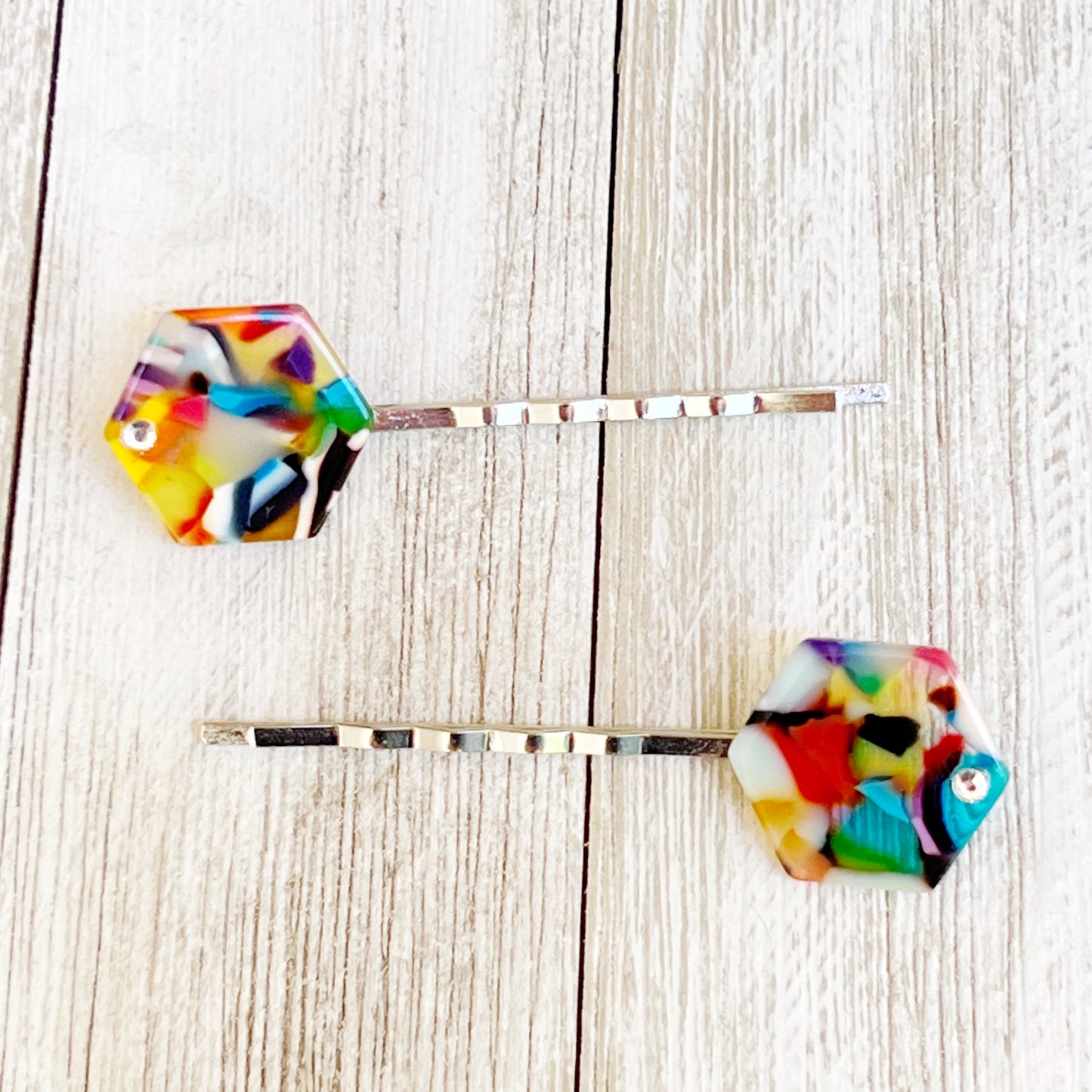 Multi Color Acrylic Hair Pins, Acrylic Hair Pins, Retro Vintage Hair Clips, Womans Hair Pins, Womens Hair Clips