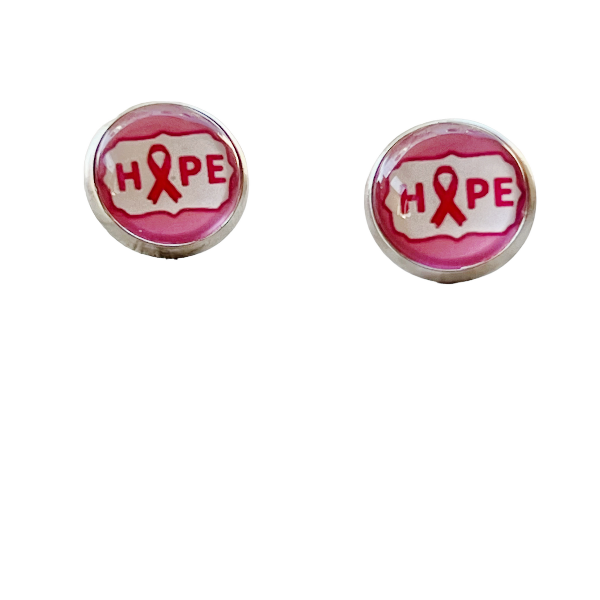 Breast Cancer Awareness 'Hope' Stud Earrings - Stylish and Meaningful Accessories