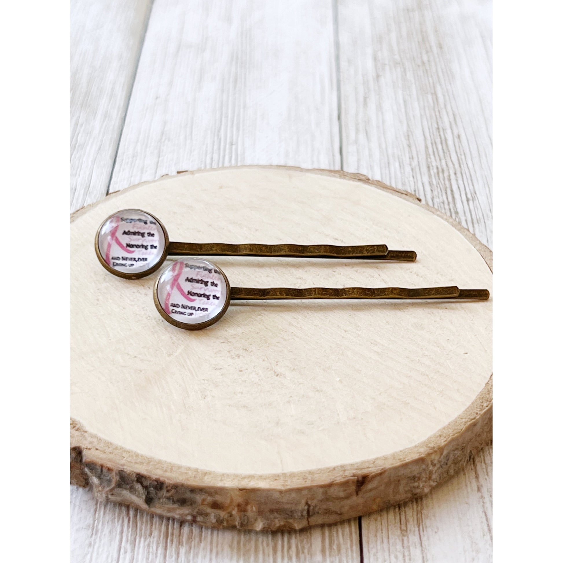 Breast Cancer Awareness Ribbon Hair Pins - Supportive and Stylish Accessories