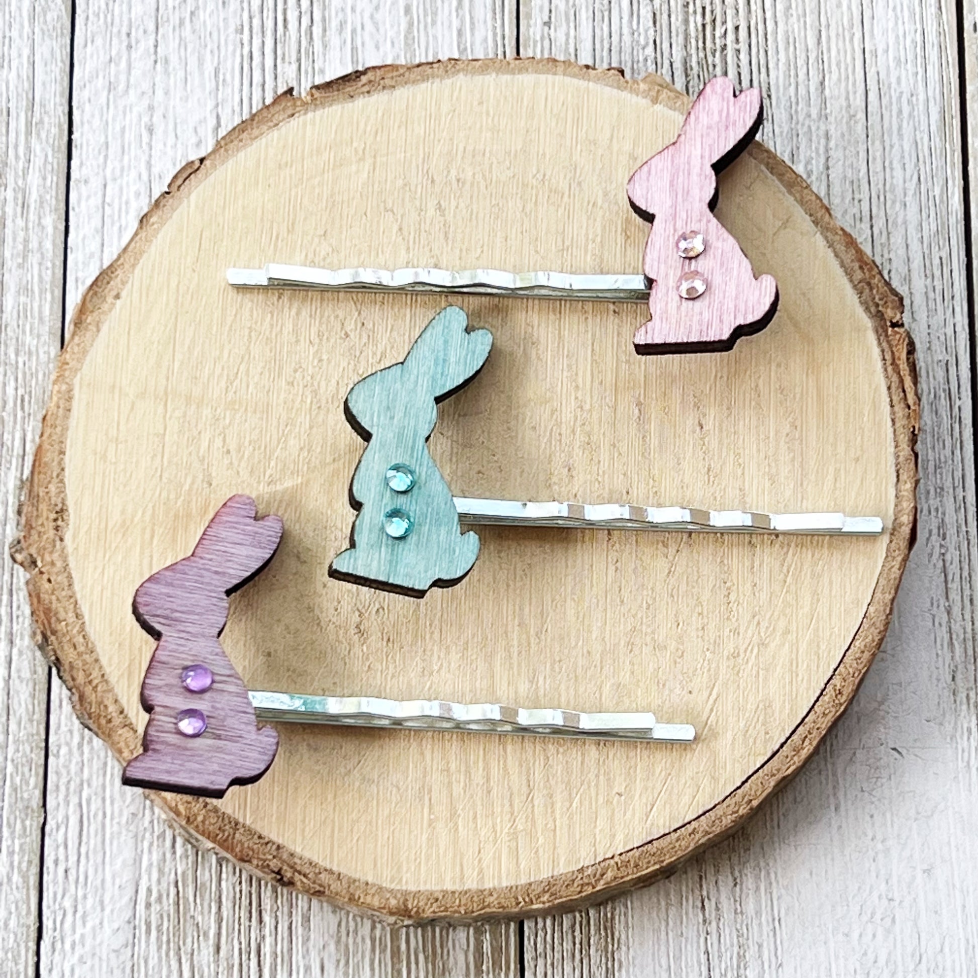 Bunny Rabbit Hair Pins - Easter Hair Accessories | Bunny Bobby Pins for Women's Hairstyles, Set of 3