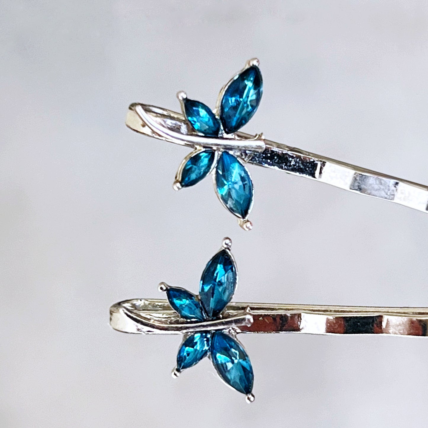 Blue Dragonfly Hair Pin - Stylish Women's Hair Accessories | Silver Bobby Pins with Rhinestones