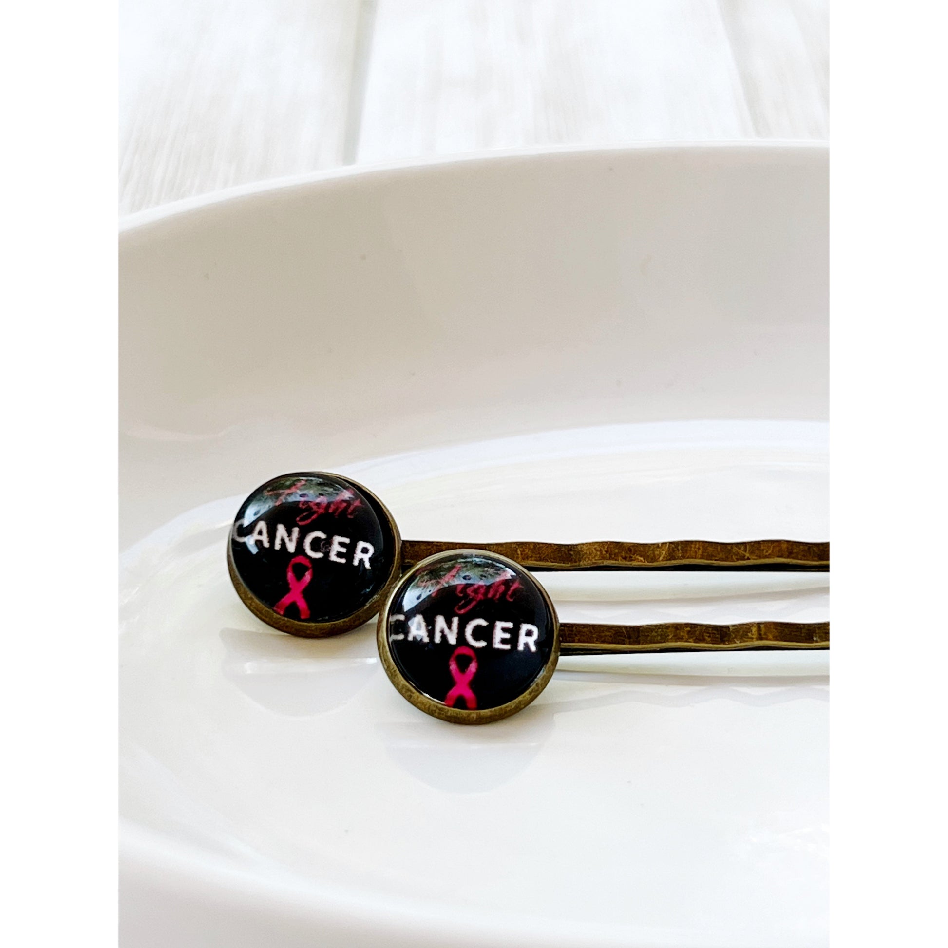 Breast Cancer Awareness Pink Ribbon Hair Pins - Supportive Accessories for a Meaningful Cause