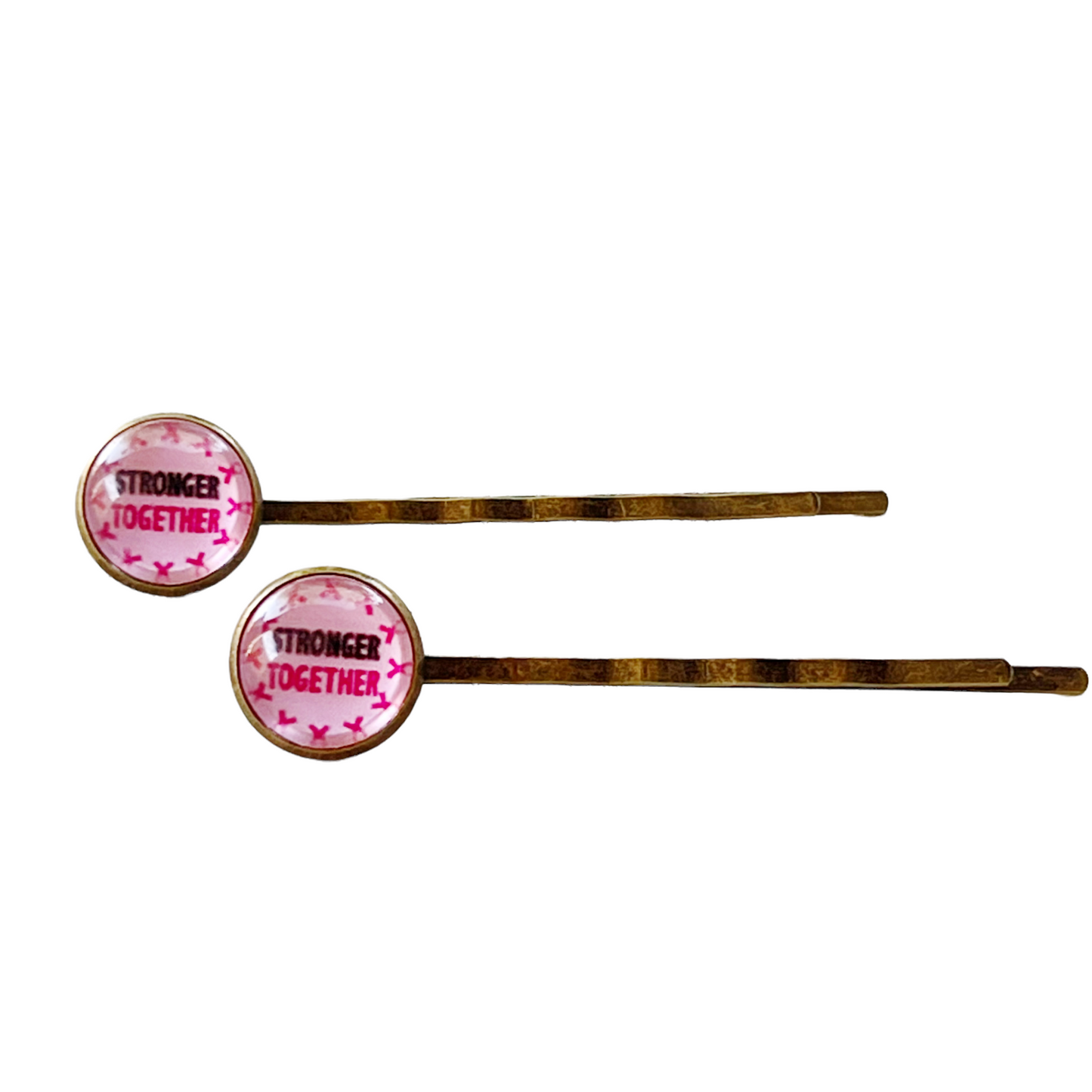 Breast Cancer Awareness Ribbon Hair Pins - Supportive and Stylish Accessories