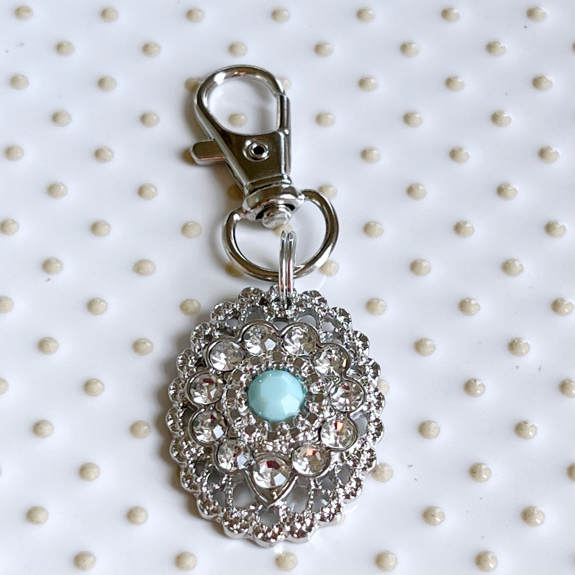 Western Rhinestone Zipper Pull Handbag Charm