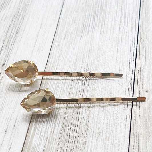 Gold Rhinestone Hair Pins, Hair Pin Womens, Decorative Bobby Pins, Wedding Hair Pin