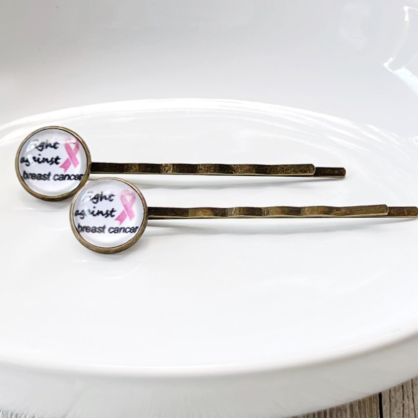 Breast Cancer Awareness Pink Ribbon Hair Pins - Supportive Accessories for a Meaningful Cause