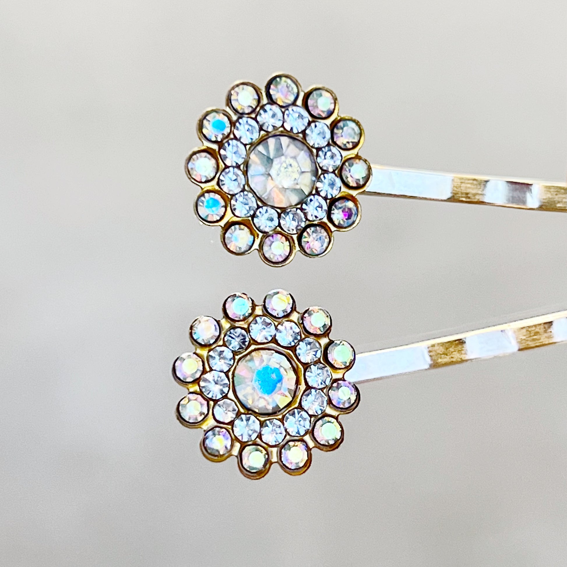 Rhinestone Flower Hair Pins