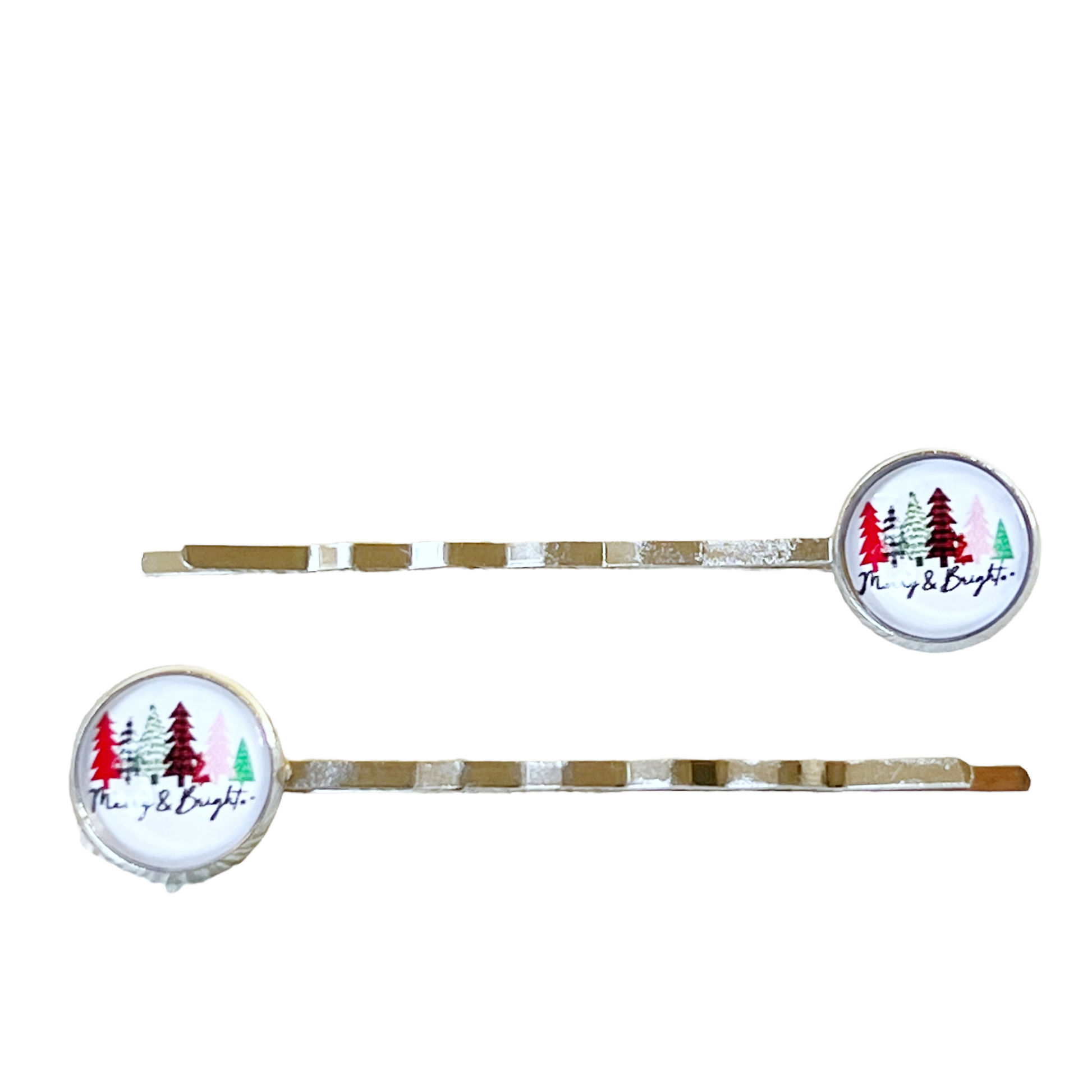 Merry & Bright Christmas Tree Holiday Bobby Pins