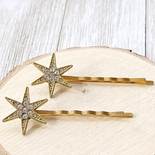 Gold Star Hair Bobby Pins