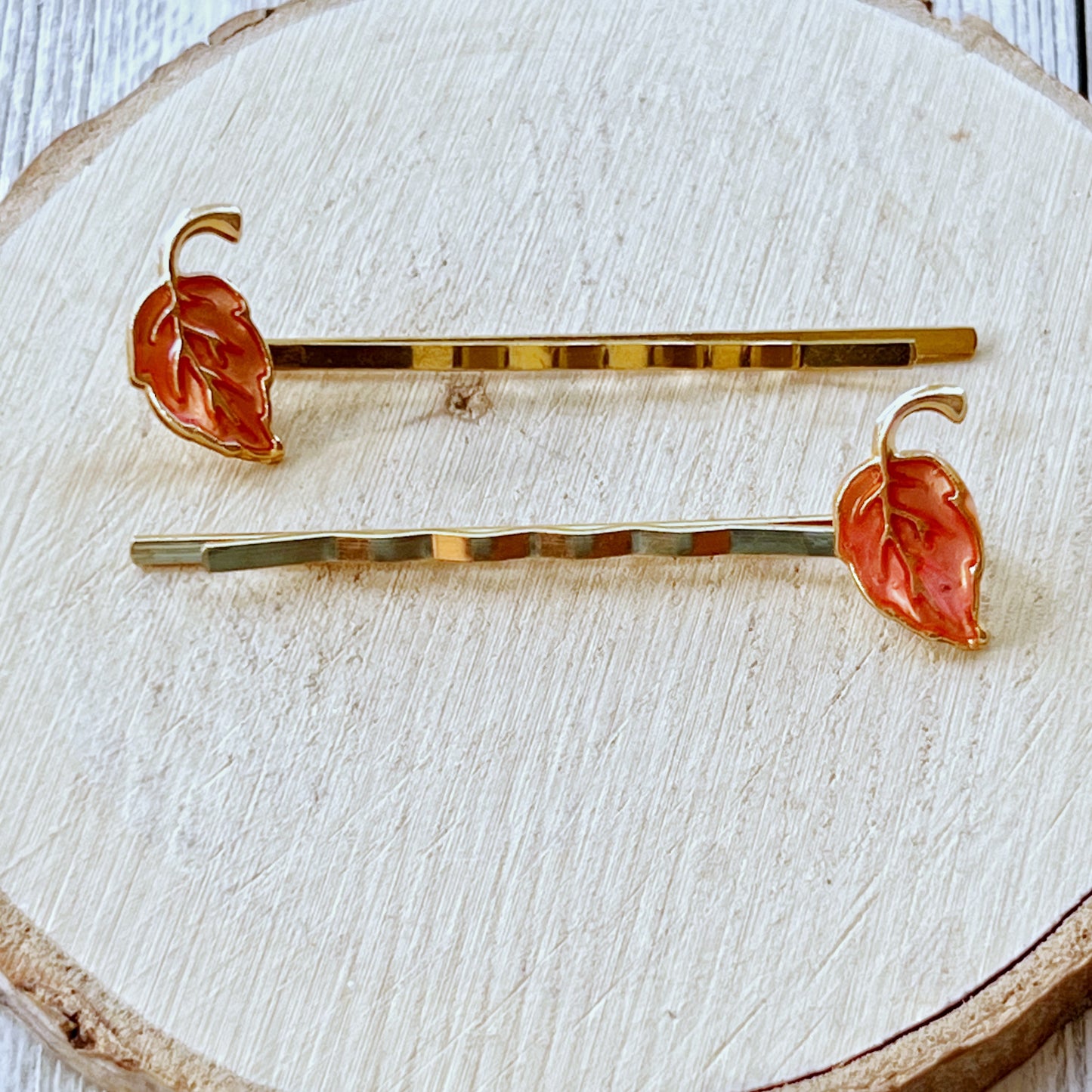 Pink Fall Leaf Hair Pins, Hair Pin for Women, Decorative Bobby Pin, Womens Barrette, Bobby Pin for Hair, Decorative Hair Pin