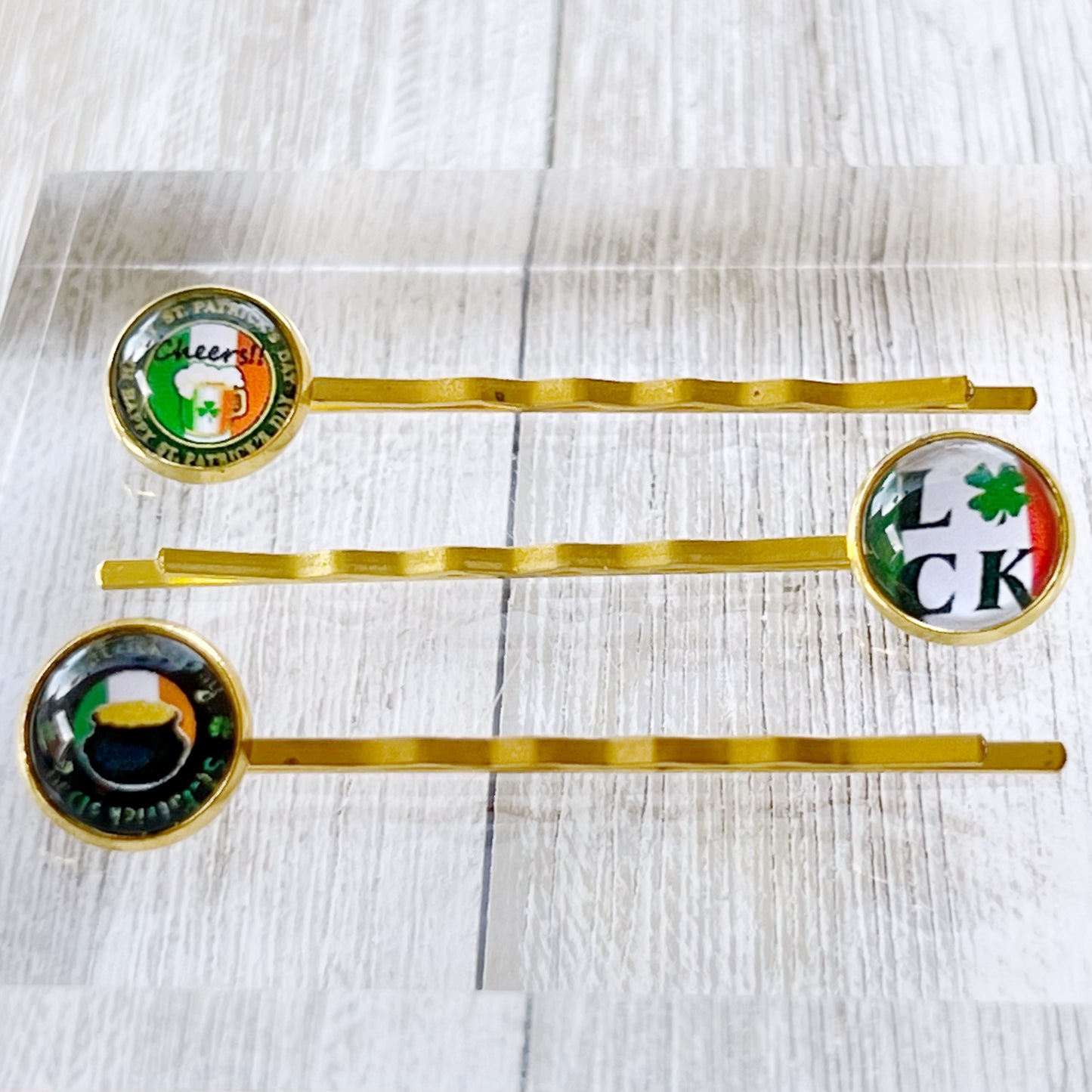 Funny Saying St Patricks Day Hair Pins Set of 3